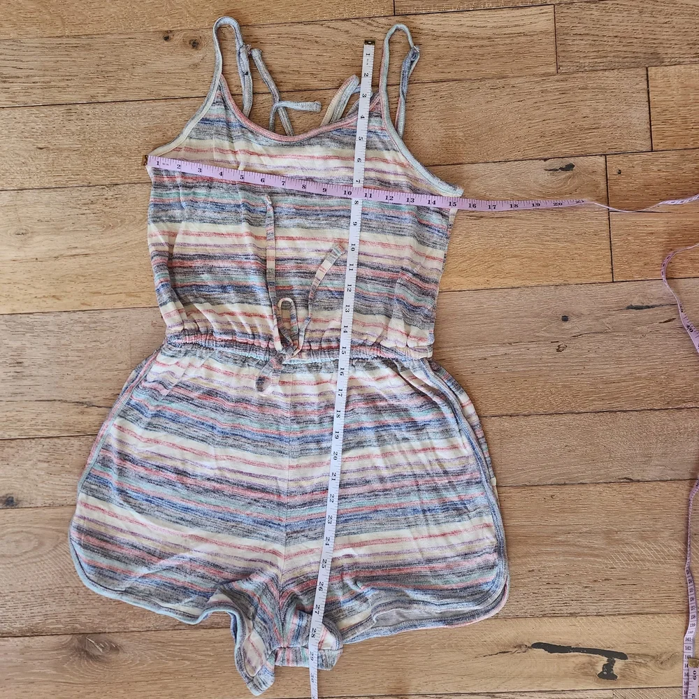 Retro Mossimo One Piece Striped Shorts Romper stripes coconut girl